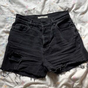 PacSun Black Ripped Jean Shorts